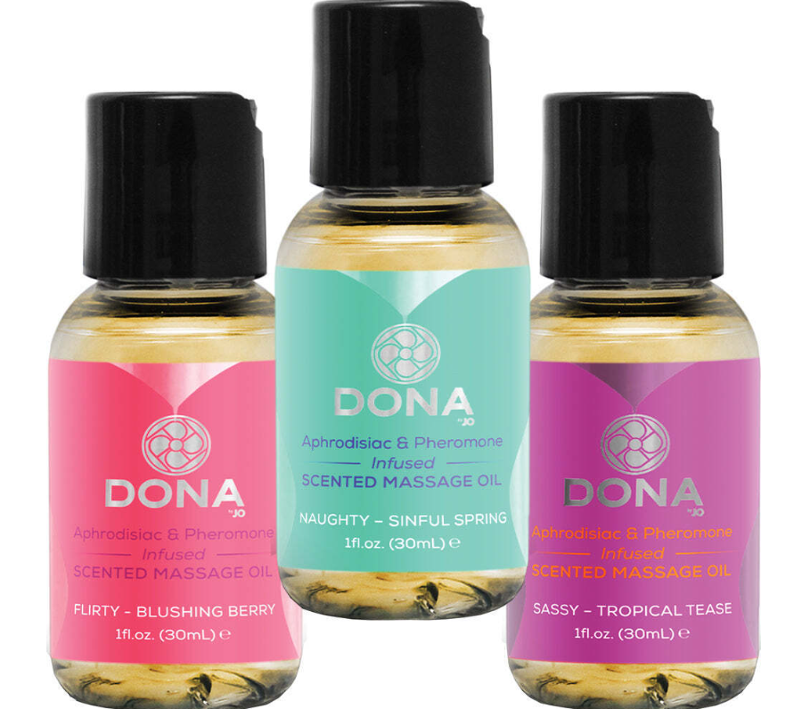 Dona Let Me Touch You Scented Massage Oil Aphrodisiac Oils 3-pack