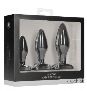 Ouch Black and White - Apex Butt Plug Set - Black
