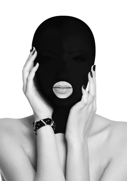 Ouch Black and White - Submission Mask - With Open Mouth