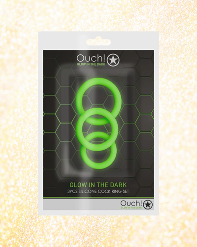 OUCH Glow in the Dark - 3 Pcs Cock Ring Set