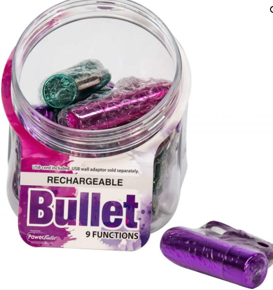 Power Bullet Rechargeable Shiny - Pink, Purple and Teal Colours