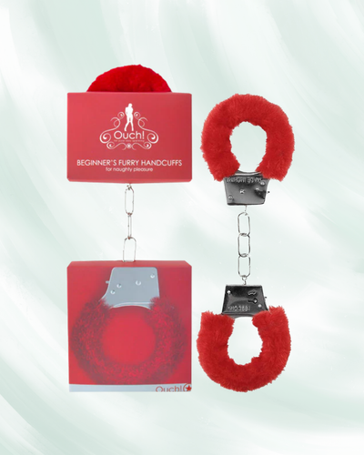 Ouch! Beginners Handcuffs Furry Red