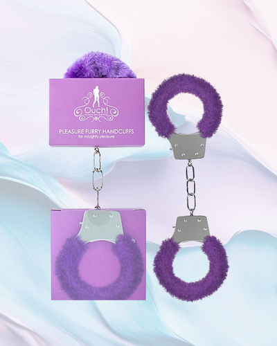 Ouch! Beginners Handcuffs Furry Purple
