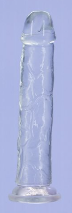 Addiction Crystal 7″ Vertical Dong Clear Tpe With Bonus Bullet