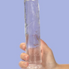 Addiction Crystal 7″ Vertical Dong Clear Tpe With Bonus Bullet
