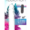 Addiction Crystal 8″ Vertical Dong Clear Tpe With Bonus Bullet