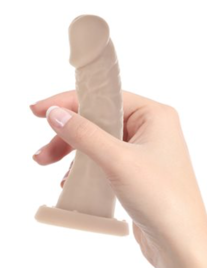 Addiction 100% Silicone Collection Edward Straight 6″ Beige With Bonus Bullet