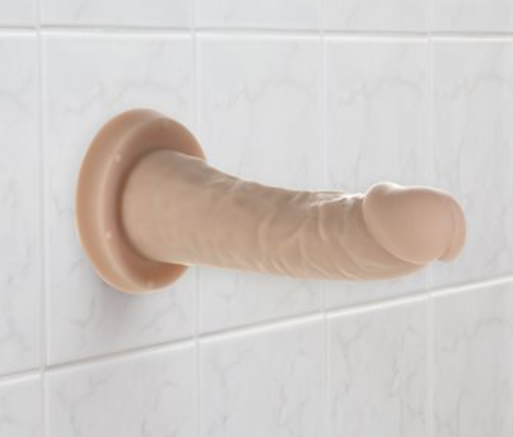 Addiction 100% Silicone Collection Edward Straight 6″ Beige With Bonus Bullet