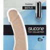 Addiction 100% Silicone Collection Edward Straight 6″ Beige With Bonus Bullet