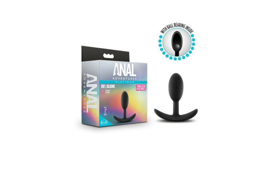 Anal Adventures - Platinum Silicone Vibra Slim Plug Small