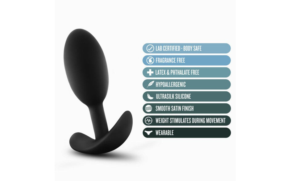 Anal Adventures - Platinum Silicone Vibra Slim Plug Medium
