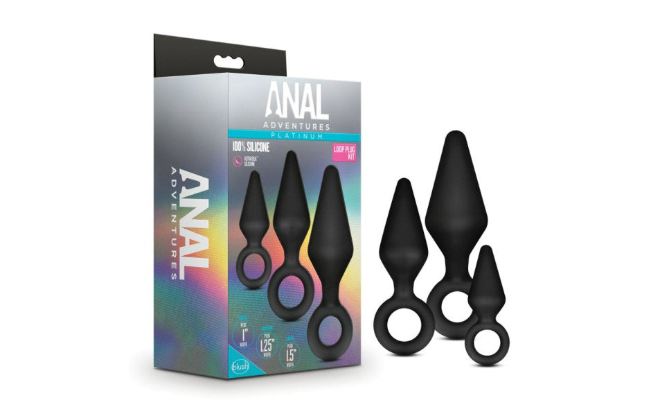 Anal Adventures - Platinum Silicone Loop Plug Kit