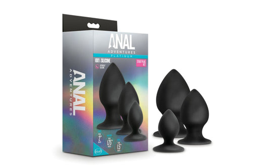 Anal Adventures - Platinum Silicone Anal Stout Plug Kit