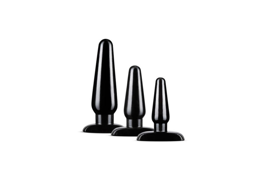 Anal Adventures - 3 PC Basic Plug Kit Black