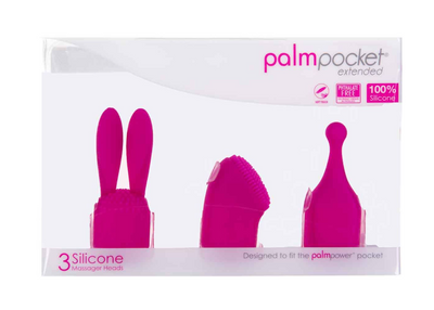 Palm Power - Extended – Silicone Massage Heads – For Use with PalmPower Pocket – Pink