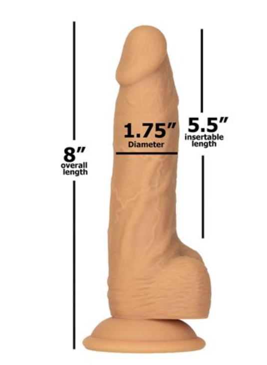 Naked Addiction Caramel Rotating & Vibrating Dong - 8"