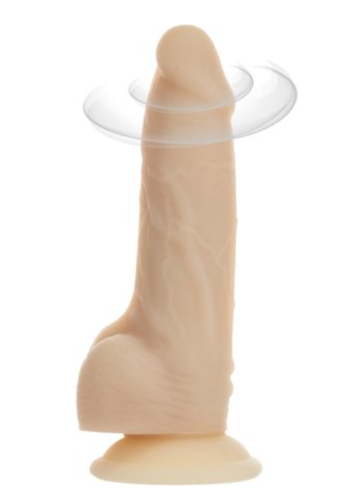 Naked Addiction – Vanilla Rotating & Vibrating Dong – 7″ with Remote