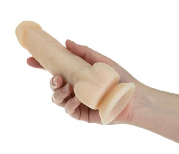 Naked Addiction – Vanilla Rotating & Vibrating Dong – 7″ with Remote