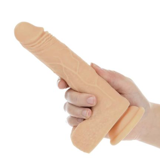 Naked Addiction 7.5″ Vibrating, Rotating & Thrusting Dong with Remote Control Vanilla