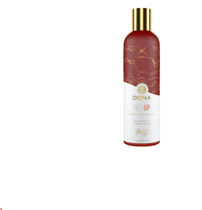 DONA Essential Massage Oil - Rev Up - Mandarin & Ylang Ylang - Massage 4 floz / 120 ml (T) (NLA)