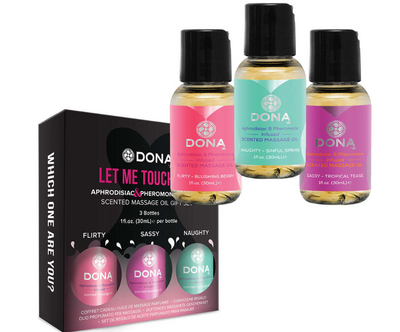 Dona Let Me Touch You Scented Massage Oil Aphrodisiac Oils 3-pack