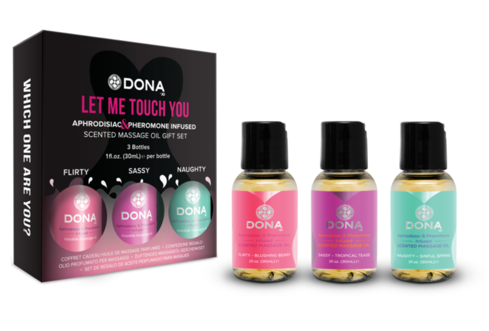 Dona Let Me Touch You Scented Massage Oil Aphrodisiac Oils 3-pack
