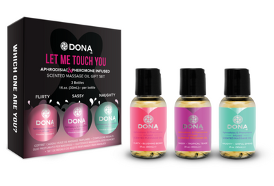 Dona Let Me Touch You Scented Massage Oil Aphrodisiac Oils 3-pack