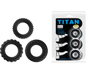 Pretty Love Titan 3pk Cock Rings Black