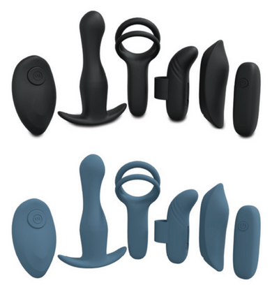 LoveLine - Supreme Weekend Kit - Silicone -Rechargeable - Waterproof - Blue/Grey