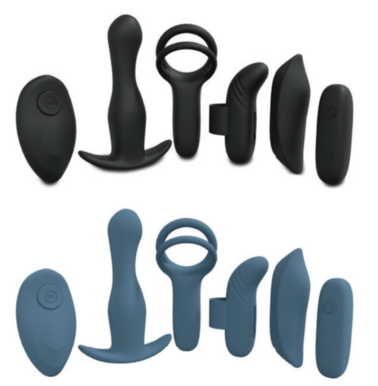 LoveLine - Supreme Weekend Kit - Silicone -Rechargeable - Waterproof - Blue/Grey