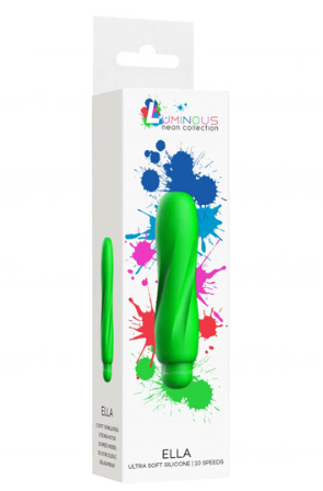 Luminous Ella - ABS Bullet With Silicone Sleeve - 10-Speeds - Green