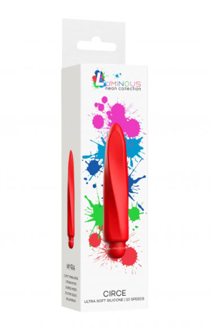 Luminous Myra - ABS Bullet With Silicone Sleeve - 10-Speeds - Red