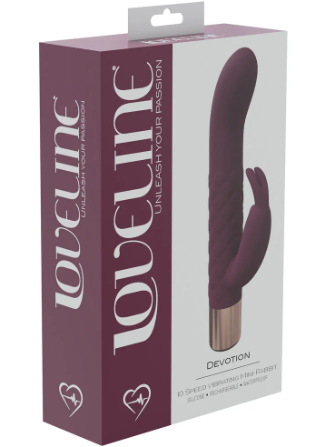 LoveLine - Devotion - 10 Speed Mini-Rabbit - Silicone - 
Rechargeable - Waterproof – Burgundy
