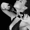 OUCH Black and White - Beginner's Furry Hand Cuffs - With Quick-Release Button