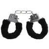 OUCH Black and White - Beginner's Furry Hand Cuffs - With Quick-Release Button
