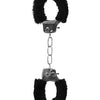 OUCH Black and White - Beginner's Furry Hand Cuffs - With Quick-Release Button