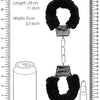 OUCH Black and White - Beginner's Furry Hand Cuffs - With Quick-Release Button