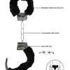 Ouch Black and White - Pleasure Furry Wrist Cuffs - With Quick-Release Button
