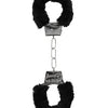 Ouch Black and White - Pleasure Furry Wrist Cuffs - With Quick-Release Button