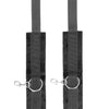 OUCH Black and White - Bonded Leather Hand or Ankle Cuffs - With Adjustable Straps