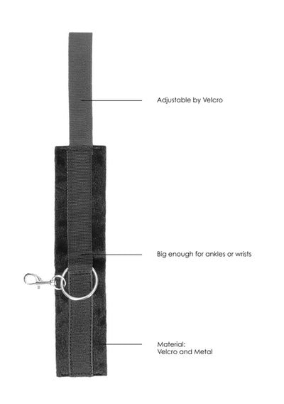 Ouch Black and White - Velcro Hand or Ankle Cuffs - With Adjustable Straps