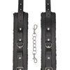Ouch Black and White - Plush Bonded Leather Hand Cuffs - With Adjustable Straps