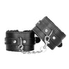 Ouch Black and White - Plush Bonded Leather Hand Cuffs - With Adjustable Straps