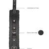 Ouch Black and White - Plush Bonded Leather Hand Cuffs - With Adjustable Straps