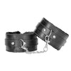 Ouch Black and White - Plush Bonded Leather Ankle Cuffs - With Adjustable Straps