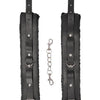 Ouch Black and White - Plush Bonded Leather Ankle Cuffs - With Adjustable Straps