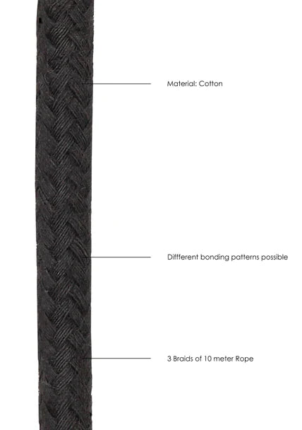 Ouch Black and White - Japanese Rope 10 meters