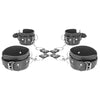 OUCH Black and White - Bonded Leather Hogtie With Hand and Ankle Cuffs