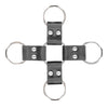 OUCH Black and White - Bonded Leather Hogtie With Hand and Ankle Cuffs
