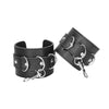 OUCH Black and White - Bonded Leather Hogtie With Hand and Ankle Cuffs